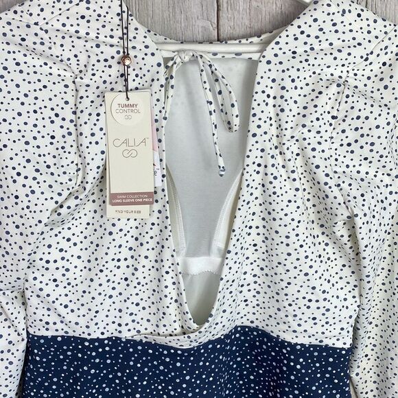 Calia Swimsuit Freckle Slate Long Sleeve One Piece Size 14 NWT B - Picture 7 of 14